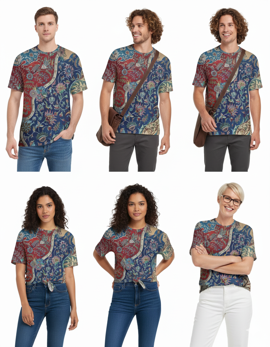 Unisex AOP Oversized Tee floral Boho Brocade